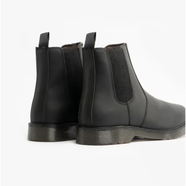 STB ELLIS Unisex Leather Air Cushioned Dealer Boots Waxy Black - Image 6