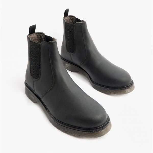 STB ELLIS Unisex Leather Air Cushioned Dealer Boots Waxy Black - Image 9